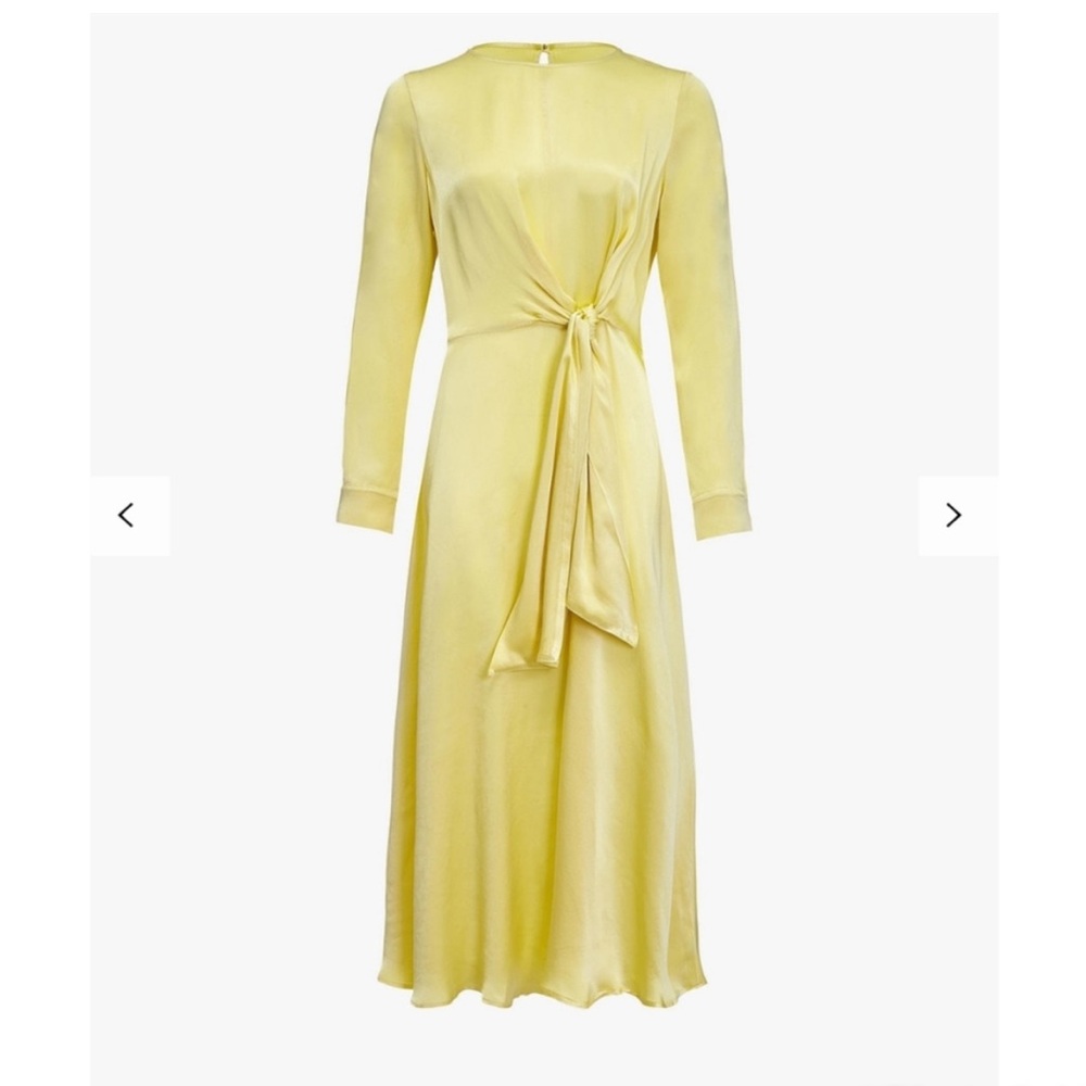 NWT Ghost London Mindy yellow midi dress size Small